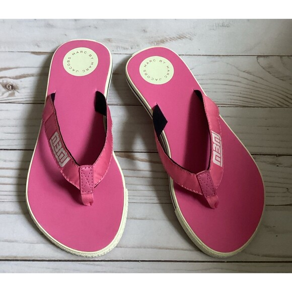 Marc By Marc Jacob’s Women’s Cheek Pink Flip Flop Sandals Size 7 - Picture 1 of 12